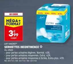 ALDI LOFT DISCRET SERVIETTES INCONTINENCE offre