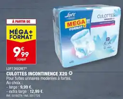 ALDI LOFT DISCRET CULOTTES INCONTINENCE X20 offre
