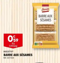 ALDI BISCOTTO BARRE AUX SÉSAMES offre