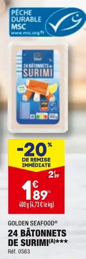 ALDI GOLDEN SEAFOOD 24 Bâtonnets de Surimi offre
