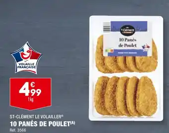 ALDI ST-CLEMENT LE VOLAILLER 10 PANÉS DE POULET offre