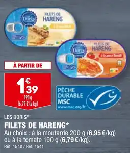 ALDI LES DORIS FILETS DE HARENG offre