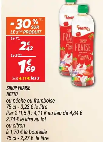Netto SIROP FRAISE NETTO offre