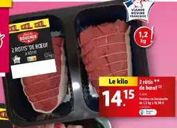 Lidl L'étal du BOUCHER 2 rôtis de bœuf offre