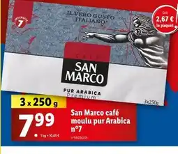 Lidl San Marco café moulu pur Arabica n°7 offre