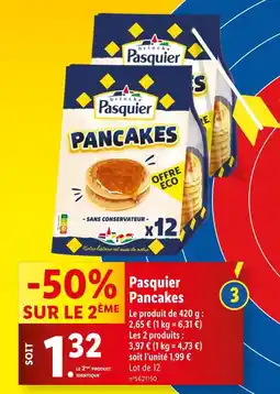 Lidl brioche Pasquier Pancakes offre