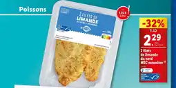 Lidl 2 filets de limande du nord MSC meunière offre