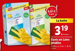 Lidl W5 Gants en Latex jetables offre