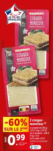 Lidl Toque du Chef 2 Croque-Monsieur offre