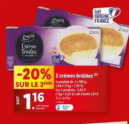 Lidl envia 2 crèmes brûlées offre