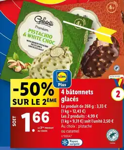 Lidl Gelatelli 4 bâtonnets glacés offre