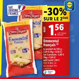 Lidl Chêne d'Argent Emmental français offre