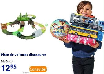 Action Piste de voitures dinosaures offre