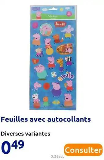 Action Feuilles avec autocollants offre