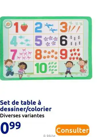 Set de table à dessiner/colorier