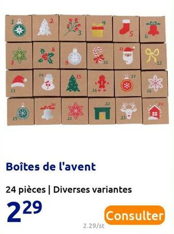 Action Boîtes de l'avent offre