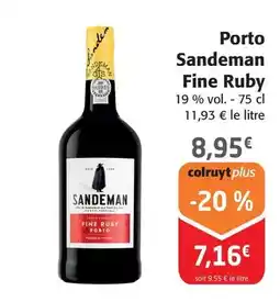 Colruyt Sandeman - porto fine ruby offre