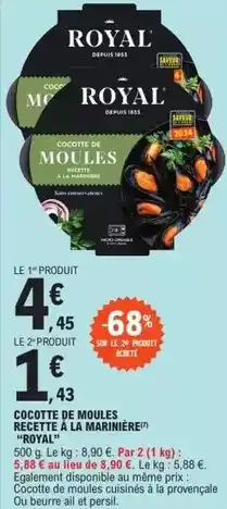 E.Leclerc Royal - cocotte de moules recette à la marinière offre