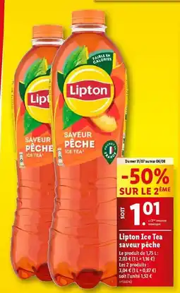 Lidl Lipton - ice tea saveur pêche offre