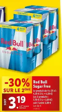 Lidl Red bull - sugar free offre