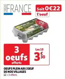 Auchan Supermarché L'œuf de nos villages - oeufs plein air offre