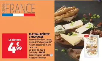 Auchan Supermarché Plateau apéritif 3 fromages offre