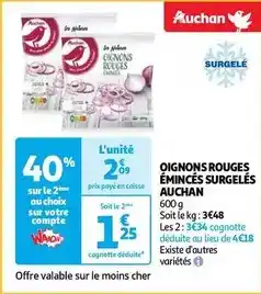 Auchan Supermarché Auchan - oignons rouges émincés surgelés offre