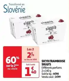 Auchan Supermarché Siggi's - skyr framboise offre