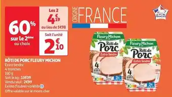 Auchan Supermarché Fleury michon - rôti de porc offre
