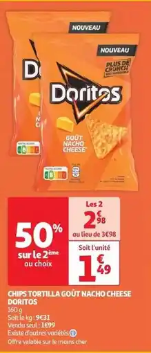 Auchan Supermarché Doritos - chips tortilla goût nacho cheese offre