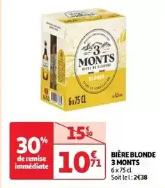 Auchan Supermarché 3 monts - bière blonde offre