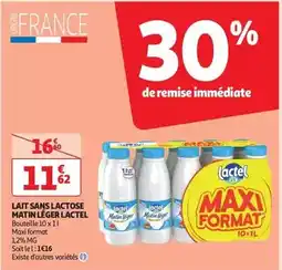 Auchan Supermarché Lactel - lait sans lactose matin léger offre