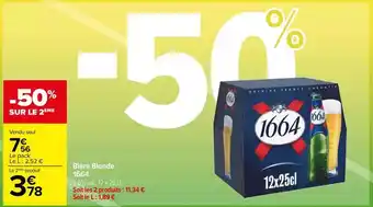 Carrefour Market Kronenbourg - bière blonde 1664 offre