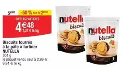 Cora x Carrefour Nutella - biscuits fourrés à la pâte à tartiner offre