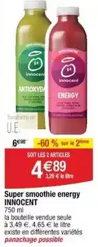 Cora x Carrefour Innocent - super smoothie energy offre