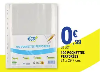 E.Leclerc 100 POCHETTES PERFORÉES offre