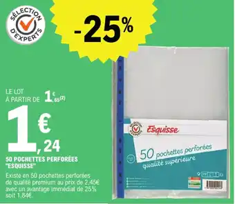 E.Leclerc 50 POCHETTES PERFORÉES "ESQUISSE" offre