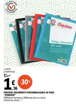 E.Leclerc PROTÈGE-DOCUMENTS PERSONNALISABLE 60 VUES "ESQUISSE" offre