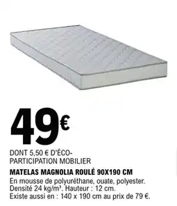 E.Leclerc MATELAS MAGNOLIA ROULÉ 90X190 CM offre