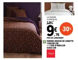 E.Leclerc PARURE HOUSSE DE COUETTE 140X200 CM + 1 TAIE D'OREILLER 63X63 CM offre