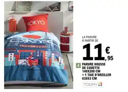 E.Leclerc PARURE HOUSSE DE COUETTE 140X200 CM + 1 TAIE D'OREILLER 63X63 CM offre