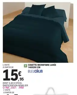 E.Leclerc COUETTE MICROFIBRE LAVÉE 140X200 CM offre