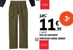 E.Leclerc PANTALON CARGO JUNIOR offre
