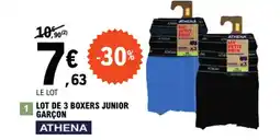 E.Leclerc LOT DE 3 BOXERS JUNIOR GARÇON offre