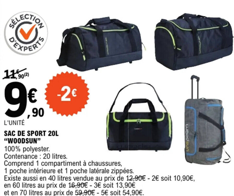 Promo SAC DE SPORT 20L WOODSUN chez E.Leclerc