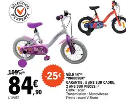 E.Leclerc VÉLO 14"(2) "WOODSUN" offre