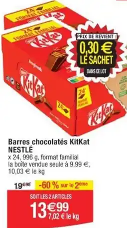 Cora x Carrefour Barres chocolatés KitKat NESTLÉ offre