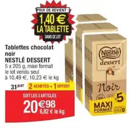 Cora x Carrefour Tablettes chocolat noir NESTLÉ DESSERT offre