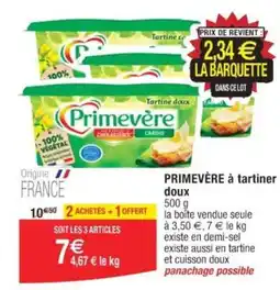 Cora x Carrefour PRIMEVÈRE à tartiner doux 500 g offre