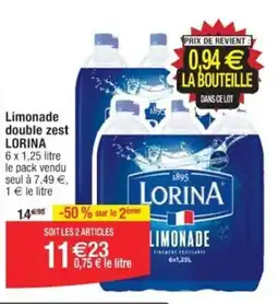 Cora x Carrefour Limonade double zest LORINA offre
